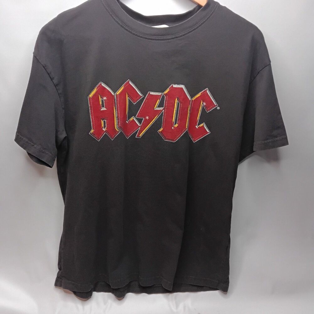H&M T-Shirt Mens Size S Black AC/DC Fly On The Wall Tour 1985 Graphic Rock Band